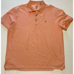 Izod Advantage Performance Natural Stretch Polo Shirt Men XL Orange Short Sleeve